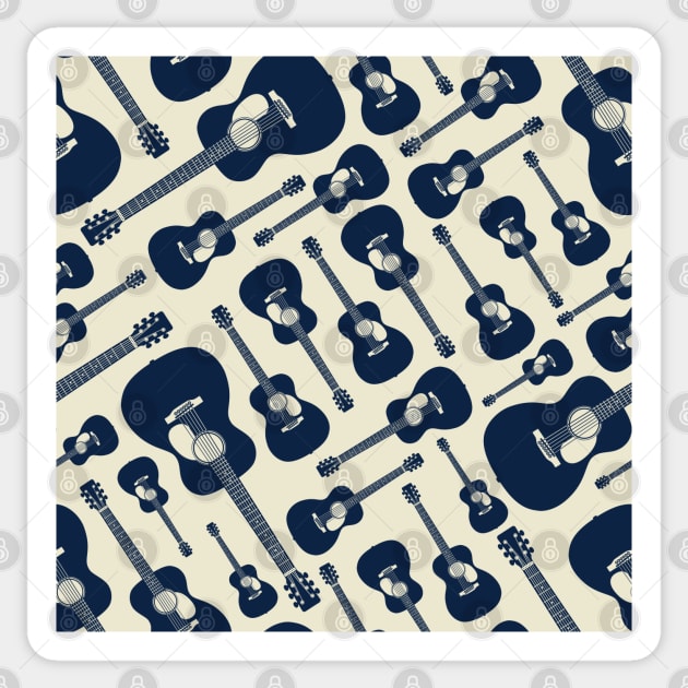 Acoustic Guitar Seamless Pattern Light Theme Sticker by nightsworthy